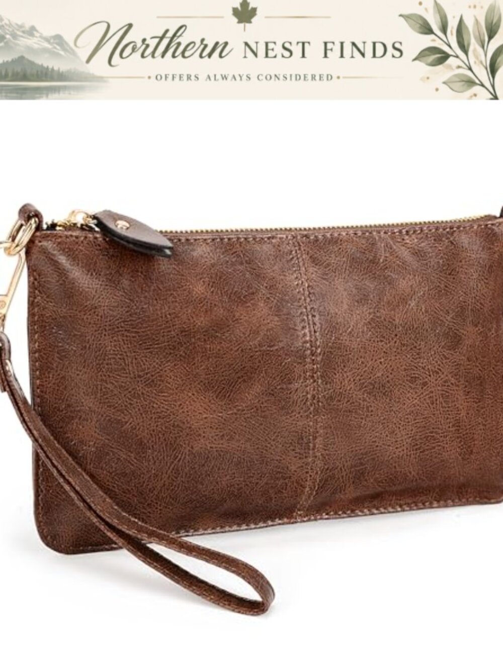 YALUXE Women's Genuine Leather Wristlet Handbags Purses Clutch Wallet Bag